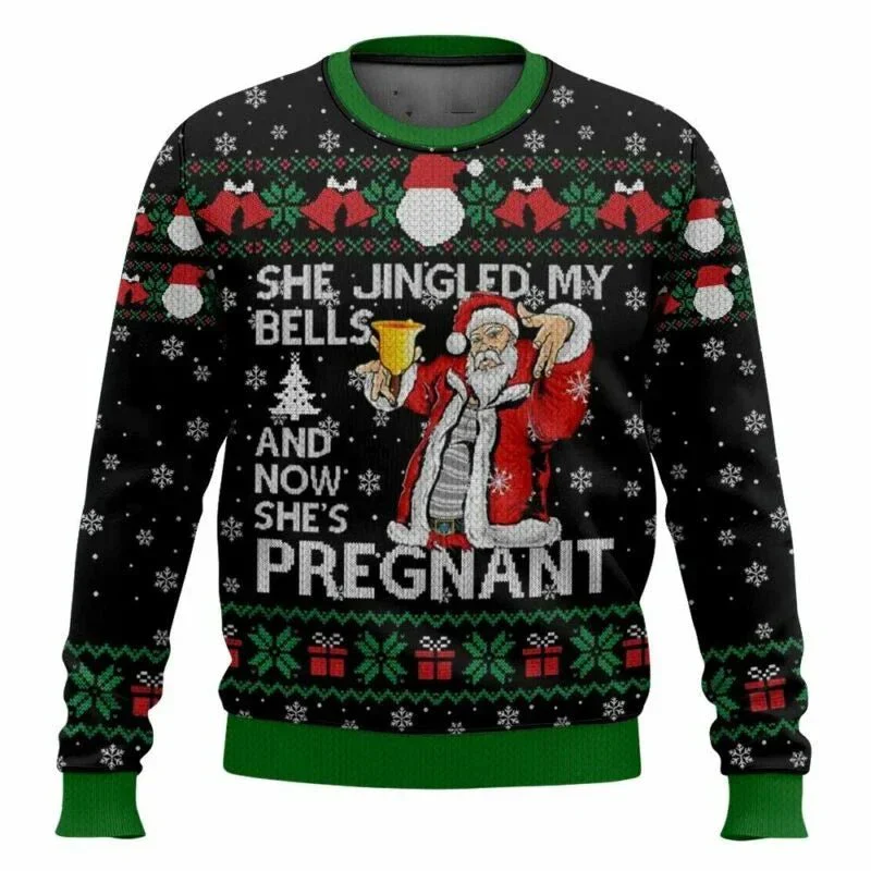 León® | Men’s Knitted Chrisas Jumper With Santa Quote - Image 5
