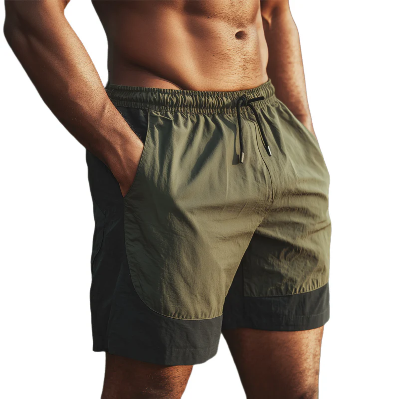 Leon | Men'S Stylish Colorblock Elastic Sports Shorts