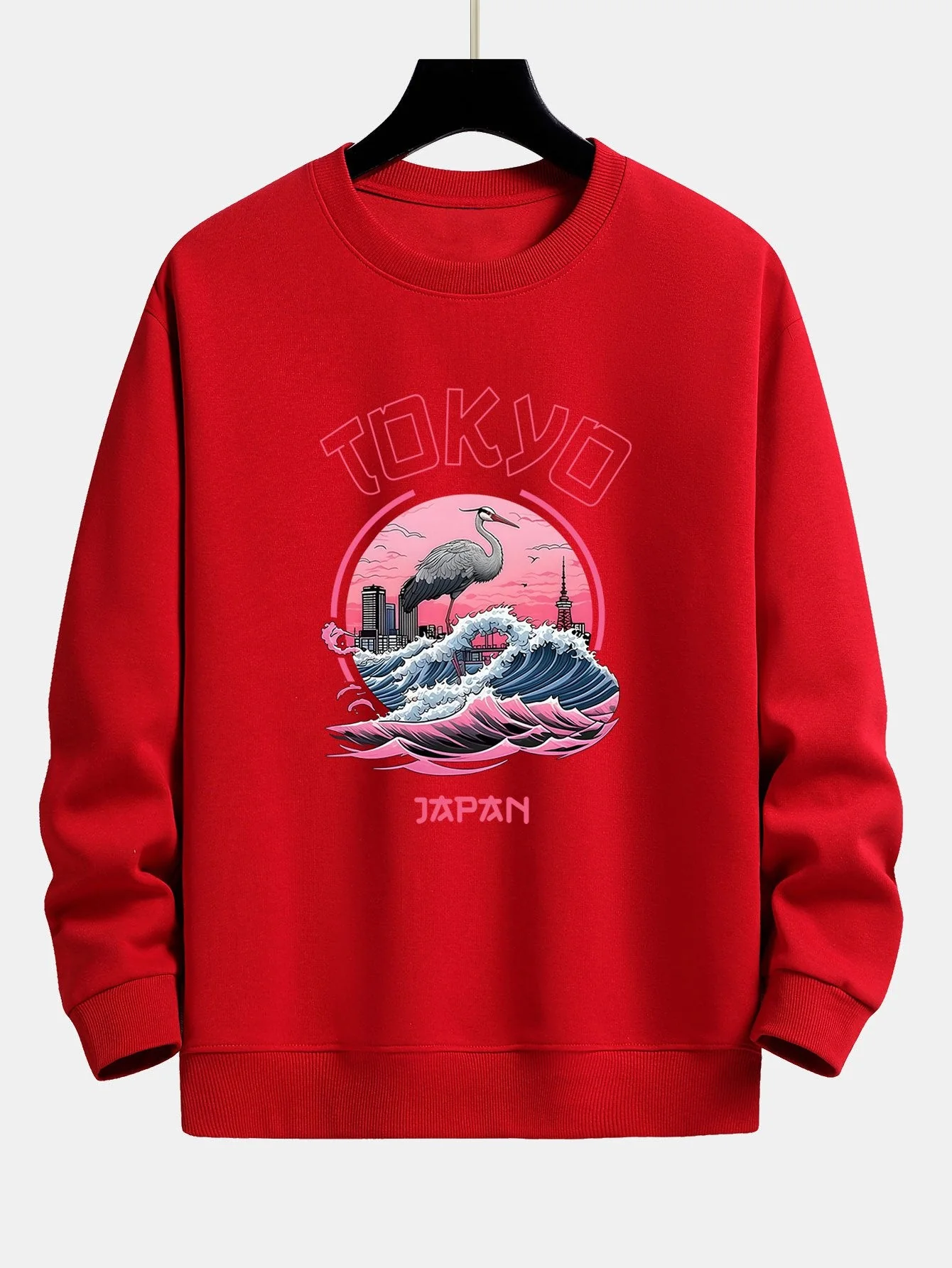 Leonard® | Tokyo Wave Crane Bird Print Relax Fit Sweatshirt - Image 10