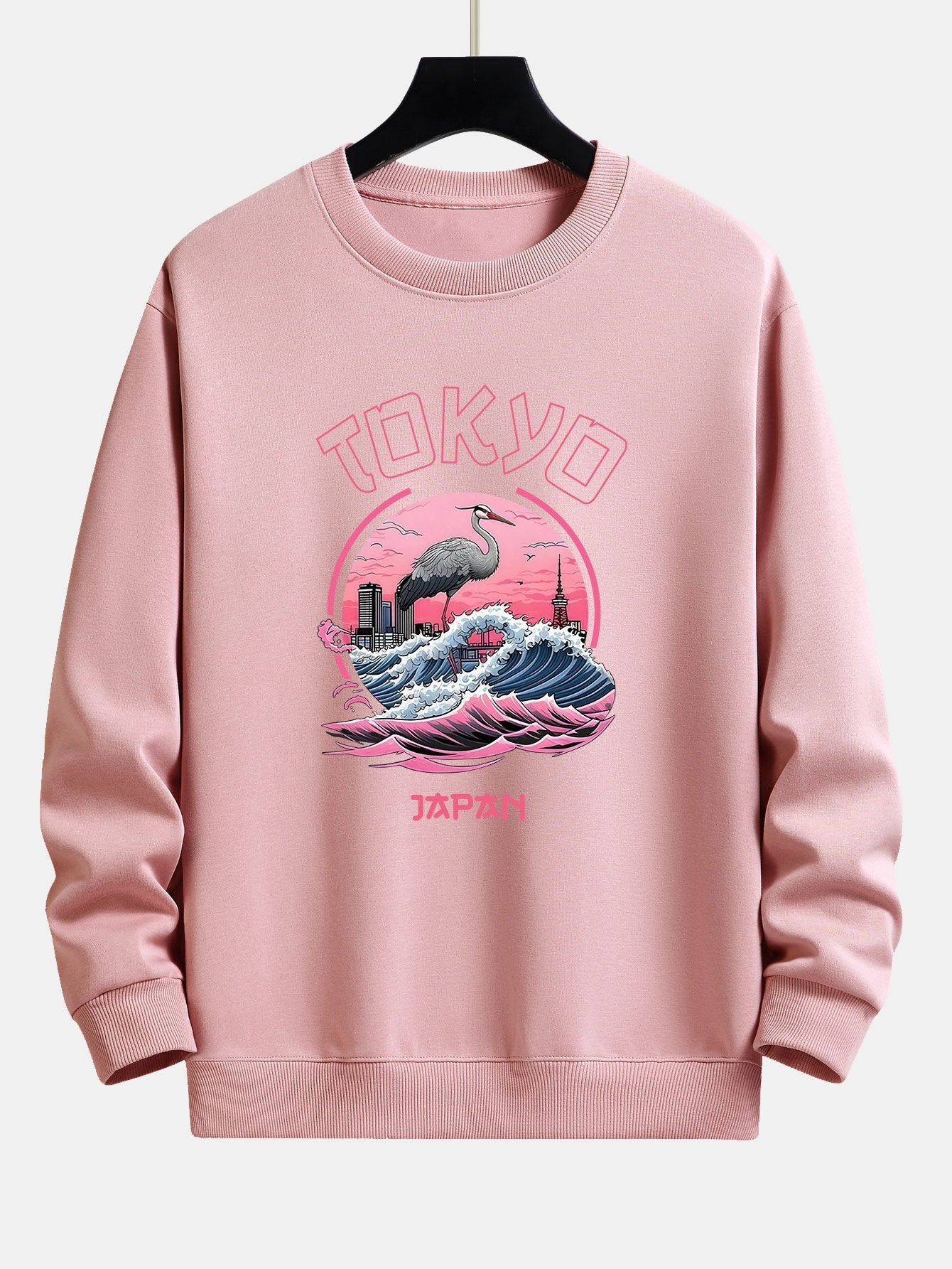 Leonard® | Tokyo Wave Crane Bird Print Relax Fit Sweatshirt - Image 2