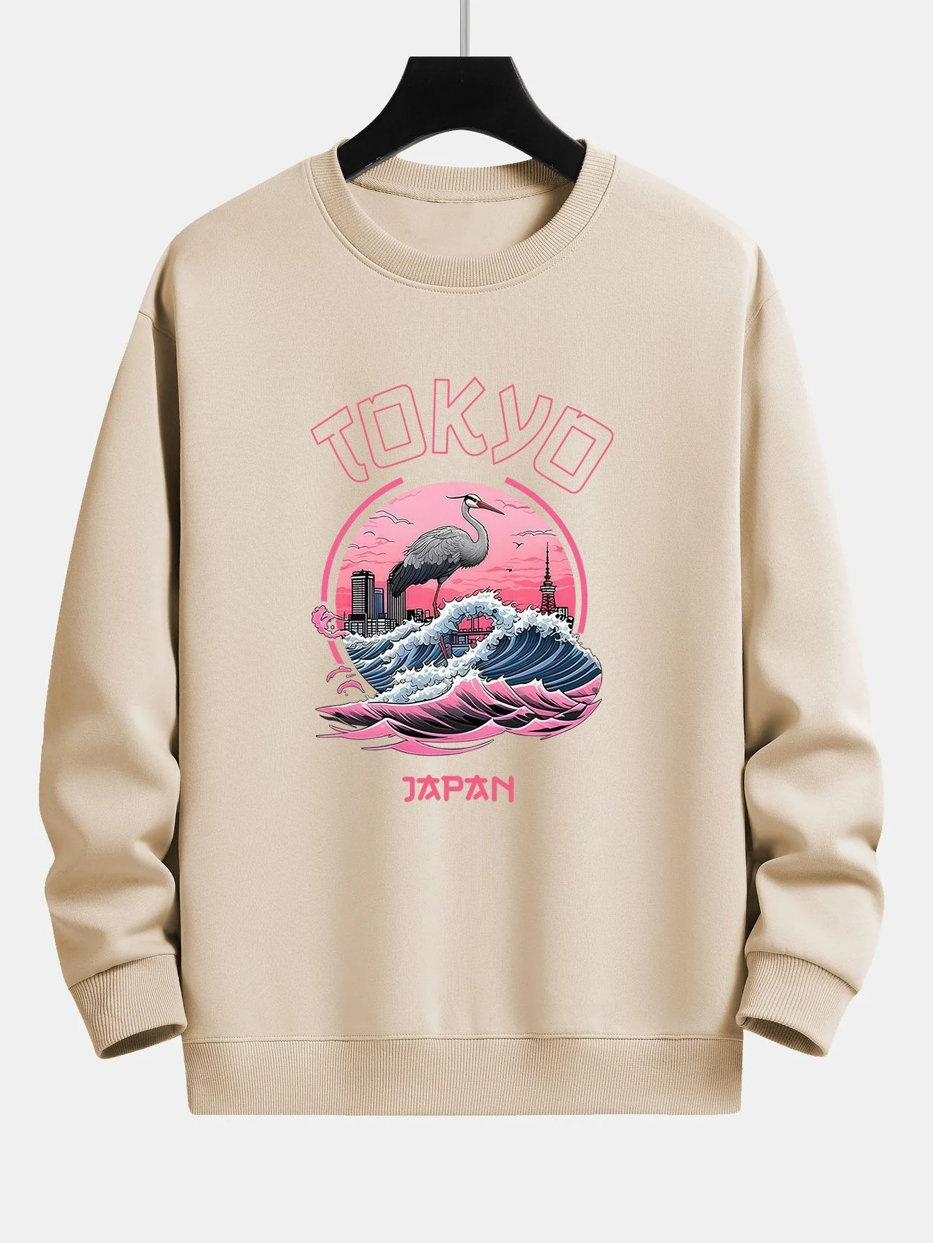 Leonard® | Tokyo Wave Crane Bird Print Relax Fit Sweatshirt - Image 3