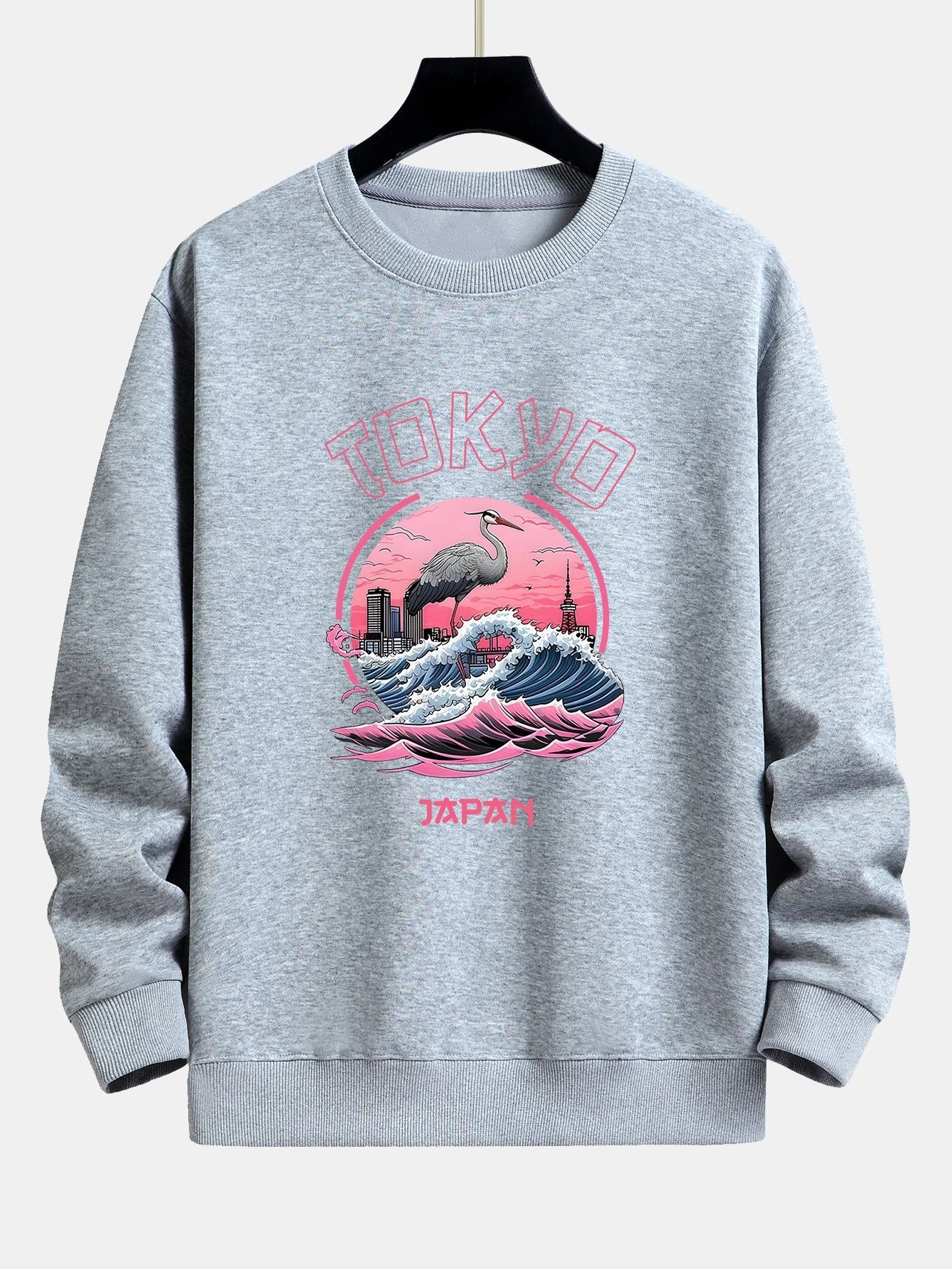 Leonard® | Tokyo Wave Crane Bird Print Relax Fit Sweatshirt - Image 4