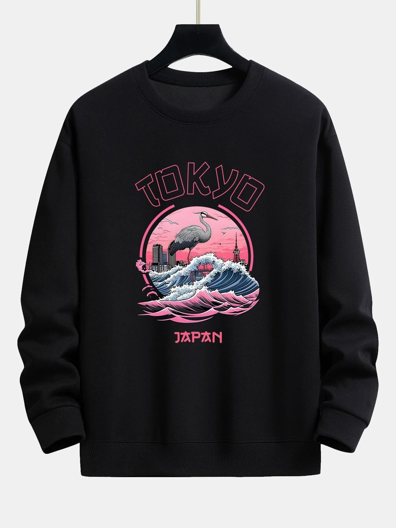 Leonard® | Tokyo Wave Crane Bird Print Relax Fit Sweatshirt - Image 5