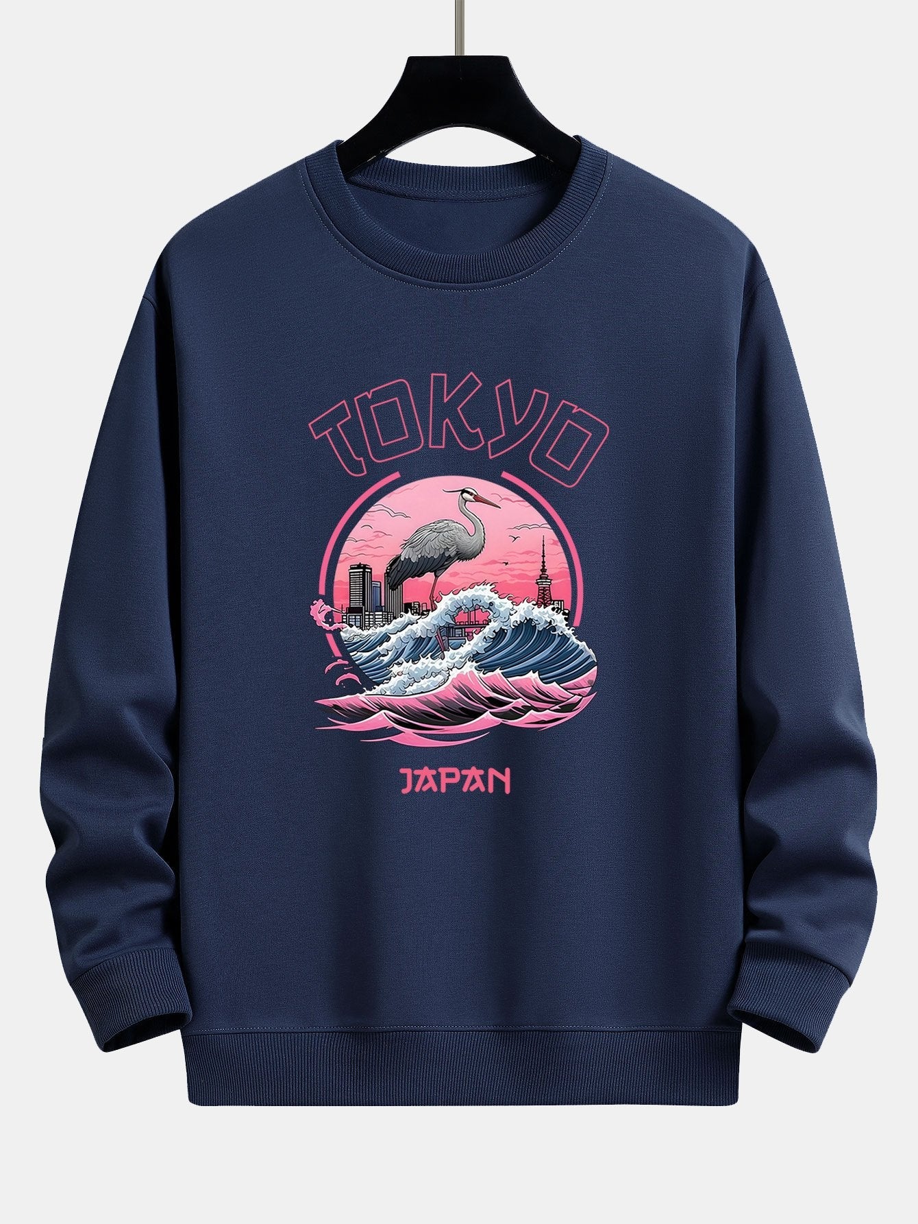 Leonard® | Tokyo Wave Crane Bird Print Relax Fit Sweatshirt - Image 6