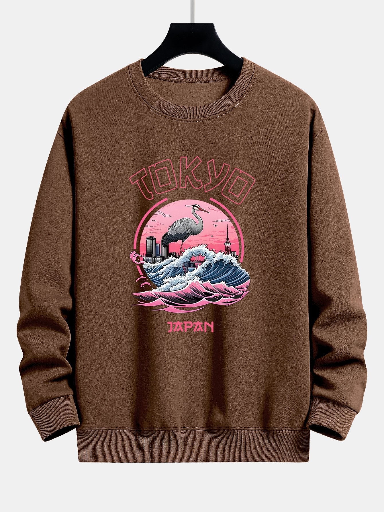 Leonard® | Tokyo Wave Crane Bird Print Relax Fit Sweatshirt - Image 8