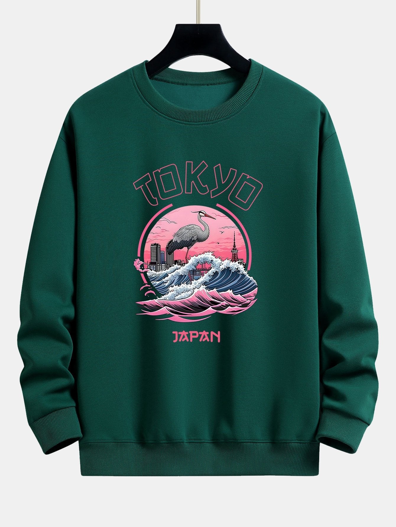 Leonard® | Tokyo Wave Crane Bird Print Relax Fit Sweatshirt - Image 9