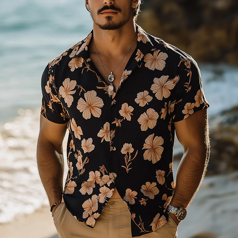 Leonardo | Men'S Summer Light Breathable Fashion Printed Linen Short-Sleeved Shirt - Image 2
