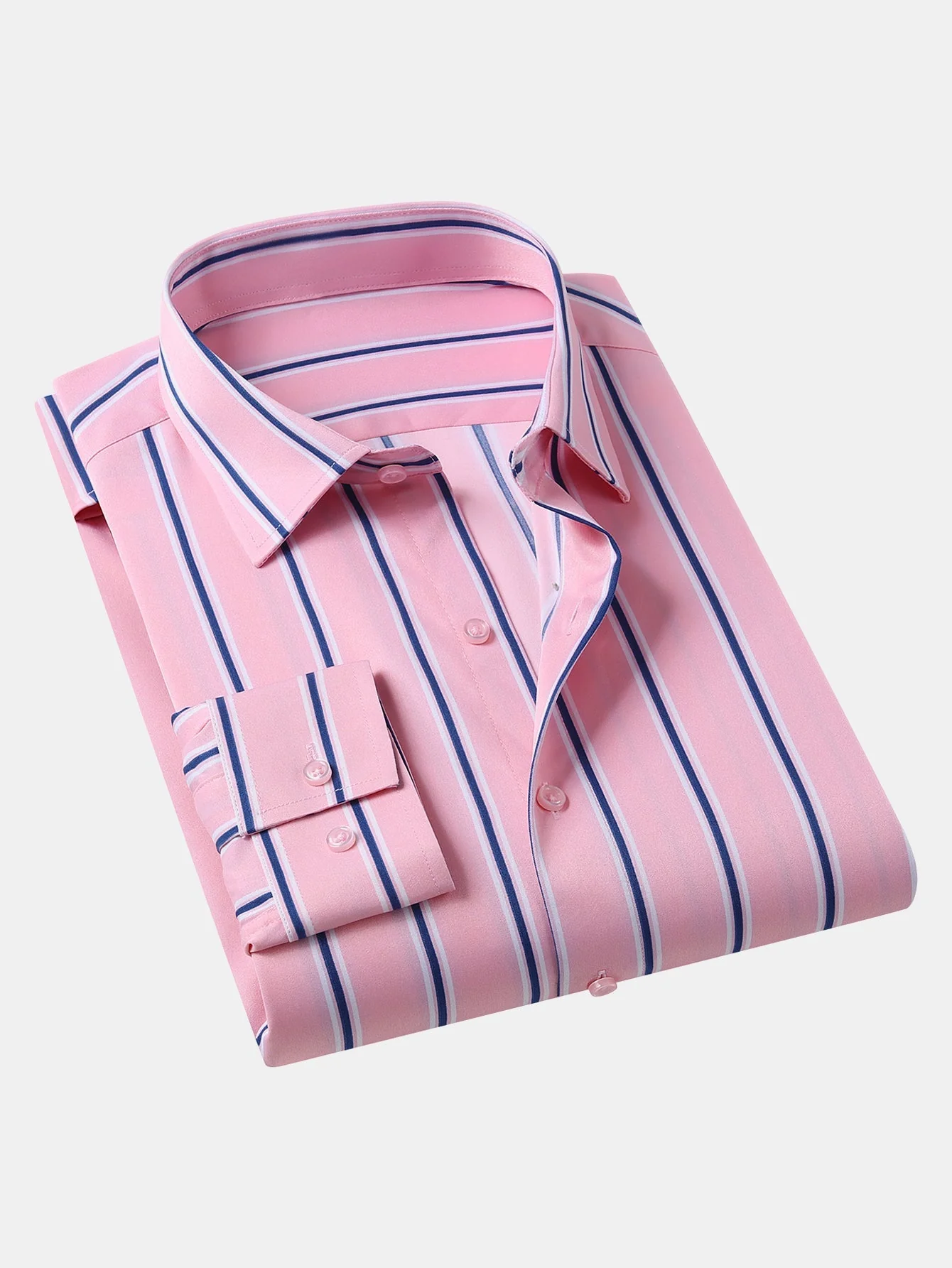 Leoncio® | Long Sleeve Stripe Button Up Shirt - Image 3