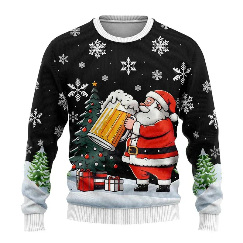 Leoncio® | Men’s Chrisas Jumper With Festive Beer Graphics - Image 3