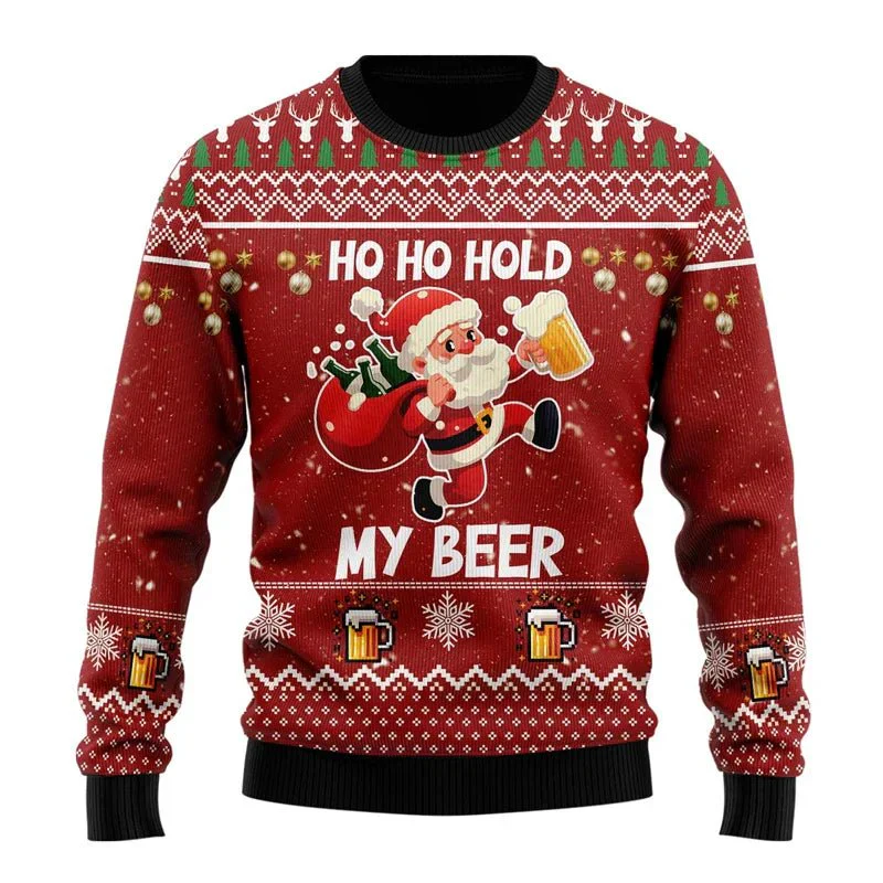 Leoncio® | Men’s Chrisas Jumper With Festive Beer Graphics - Image 6
