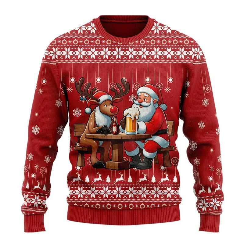 Leoncio® | Men’s Chrisas Jumper With Festive Beer Graphics - Image 7