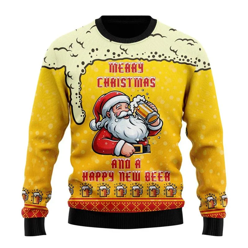 Leoncio® | Men’s Chrisas Jumper With Festive Beer Graphics - Image 8