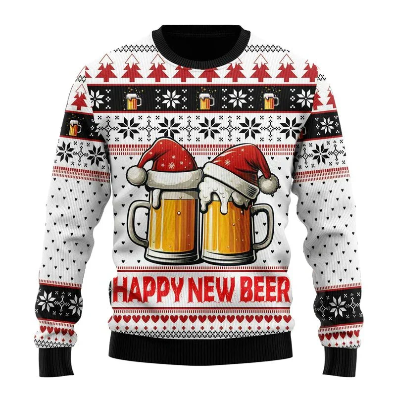 Leoncio® | Men’s Chrisas Jumper With Festive Beer Graphics - Image 9