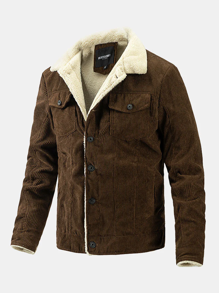 Levi | Regular Fit Teddy Lined Corduroy Jacket - Image 3