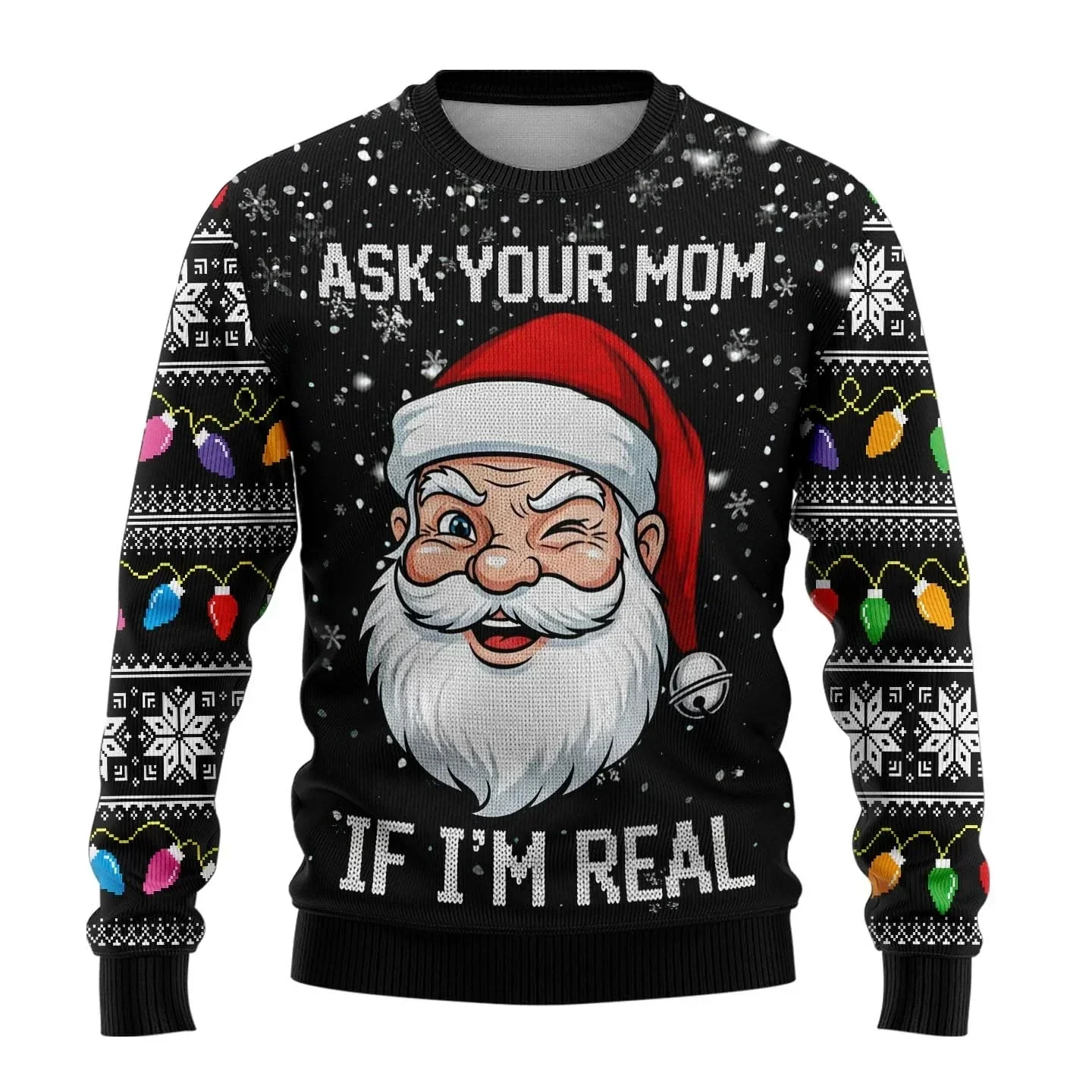 LevinĀ® | Menās Knitted Chrisas Jumper With Santa Print