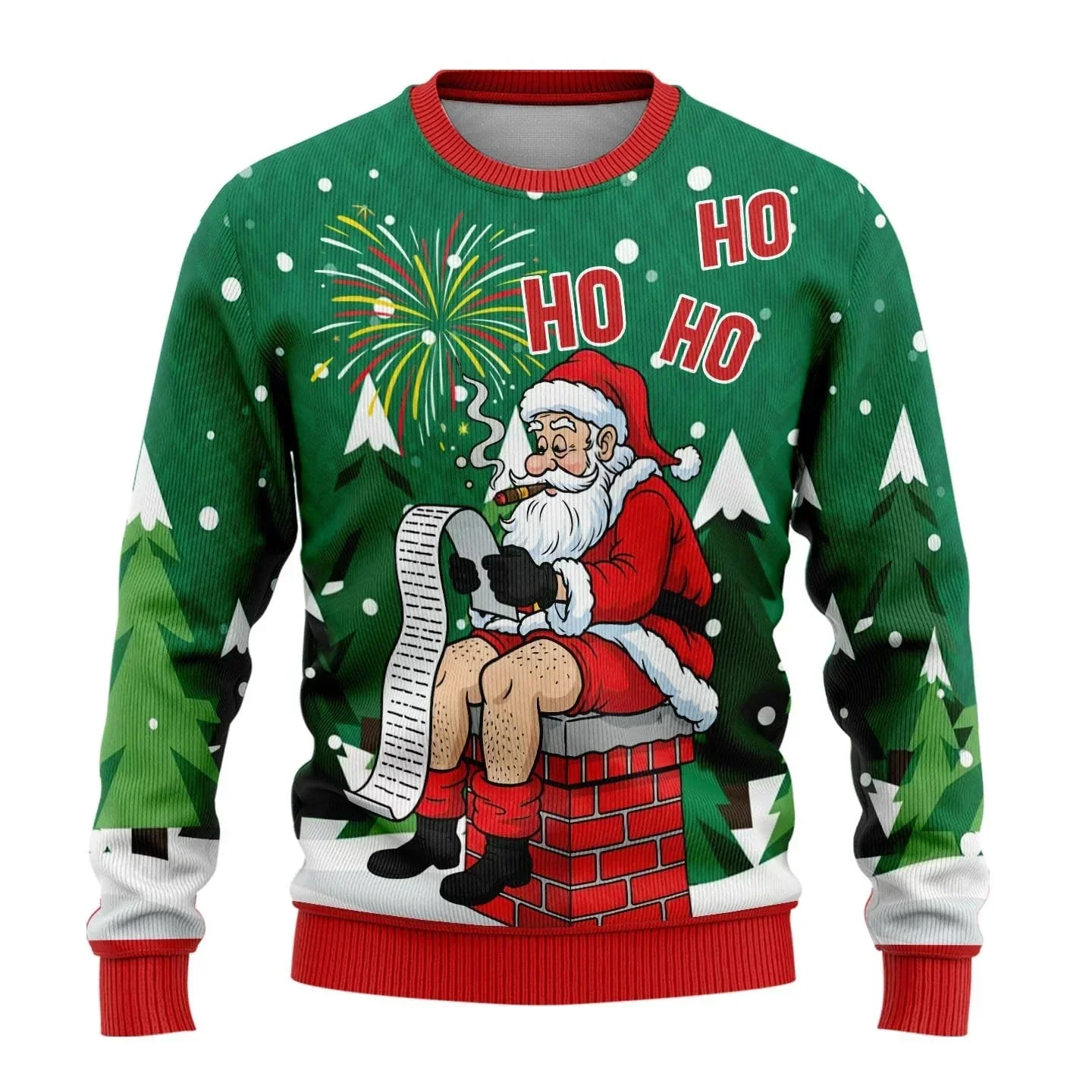 LevinĀ® | Menās Knitted Chrisas Jumper With Santa Print - Image 10