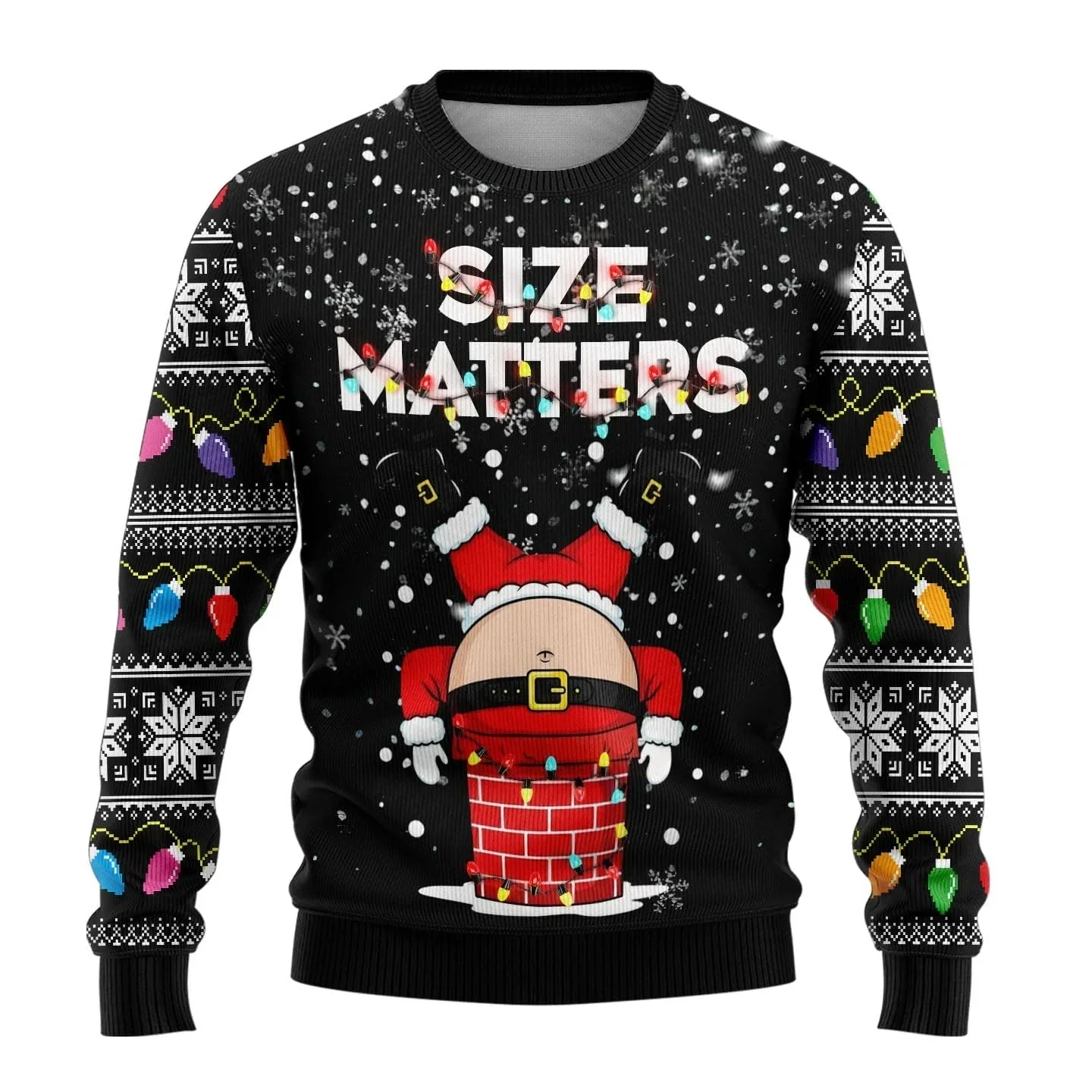 LevinĀ® | Menās Knitted Chrisas Jumper With Santa Print - Image 2