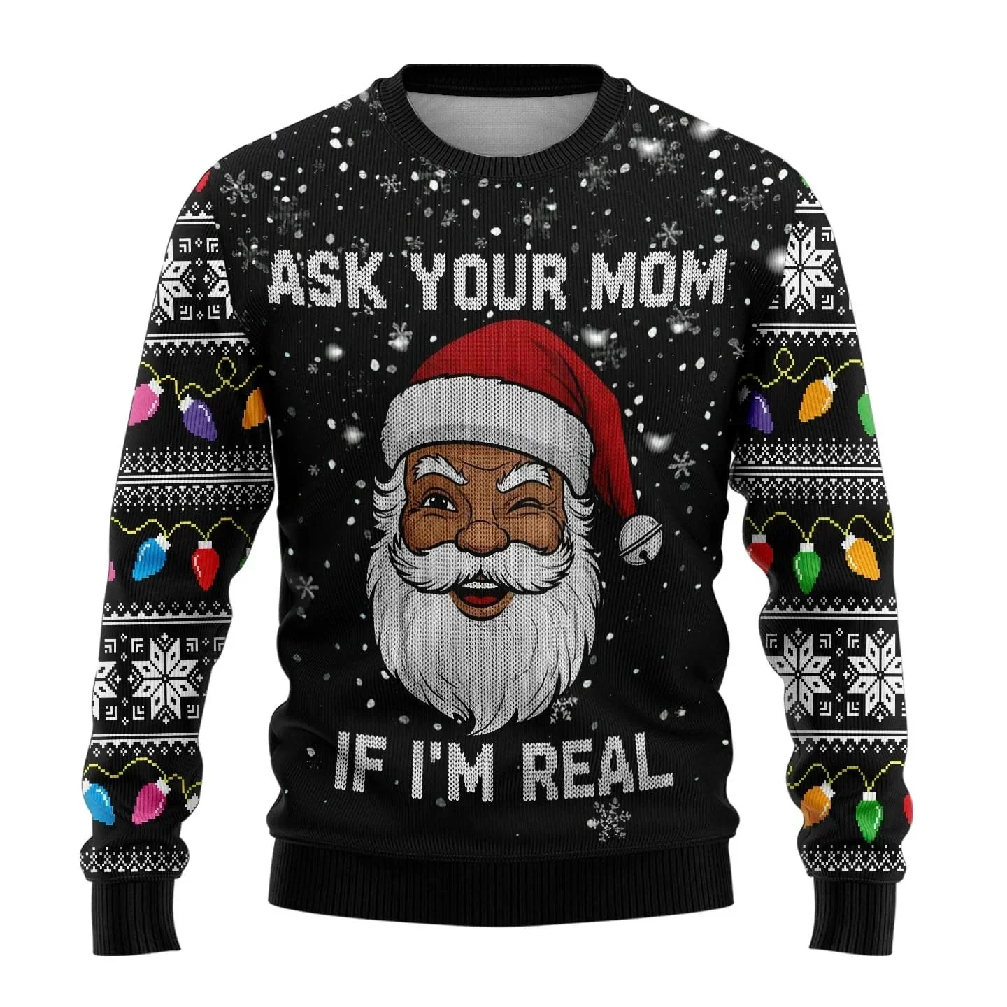LevinĀ® | Menās Knitted Chrisas Jumper With Santa Print - Image 3
