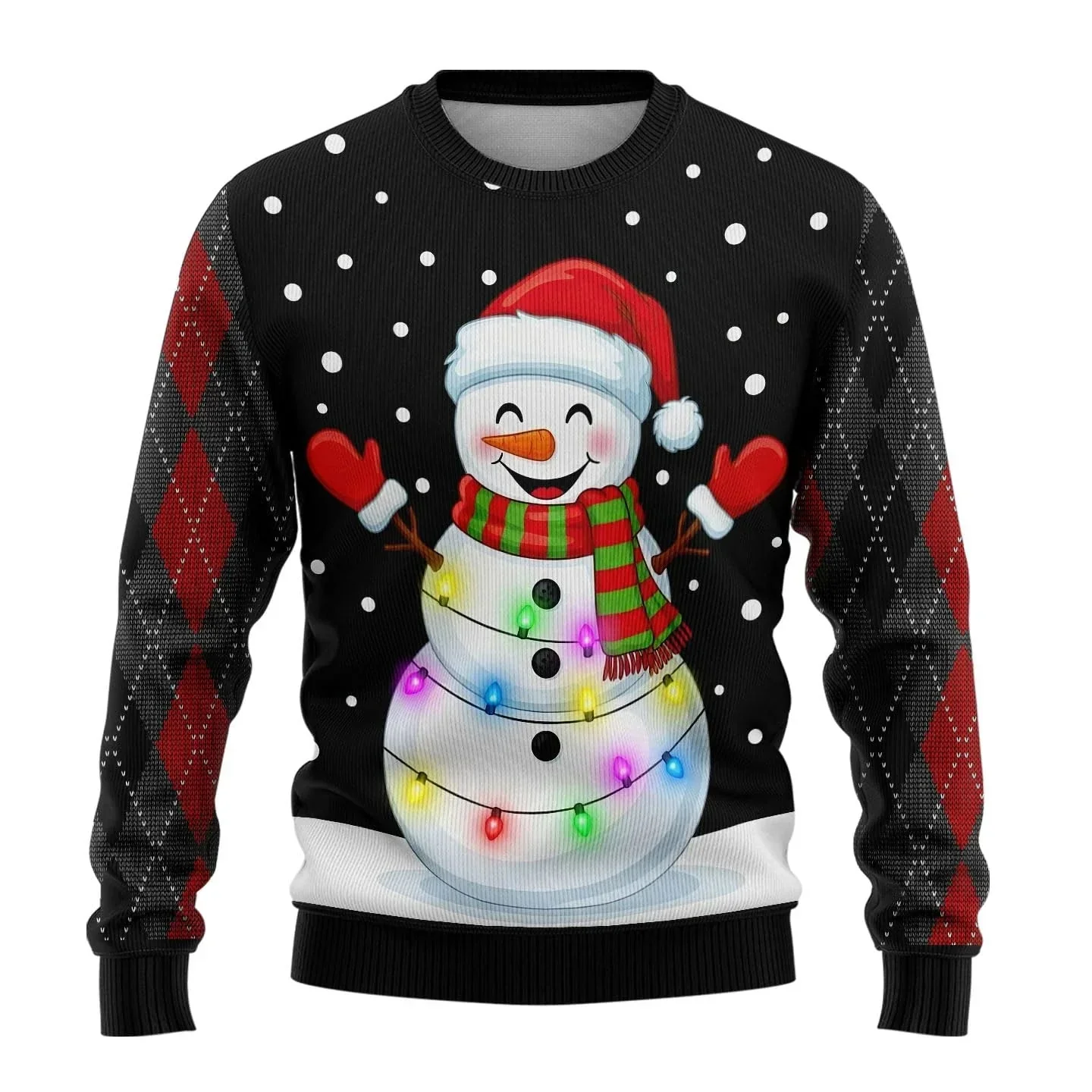 LevinĀ® | Menās Knitted Chrisas Jumper With Santa Print - Image 4