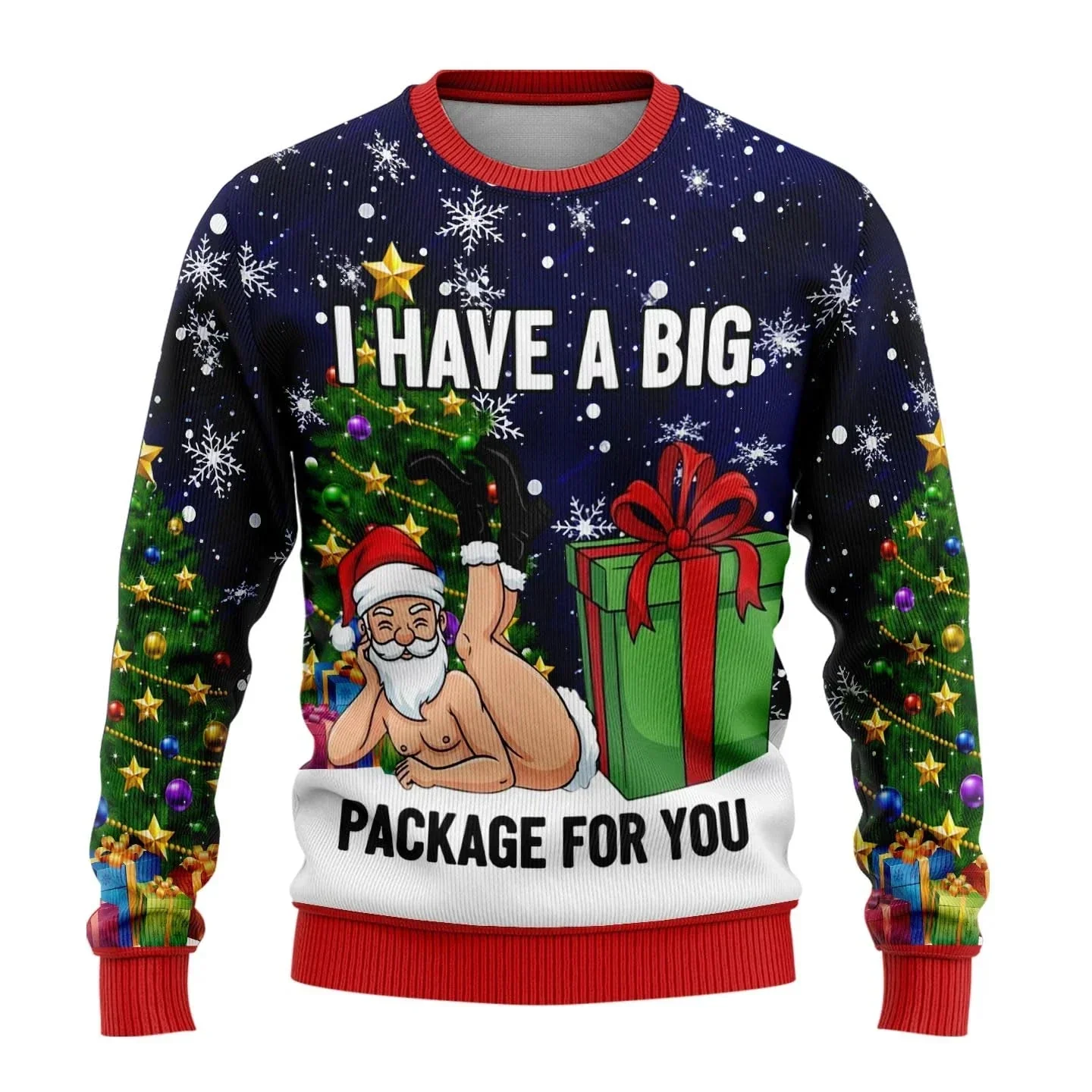 LevinĀ® | Menās Knitted Chrisas Jumper With Santa Print - Image 6