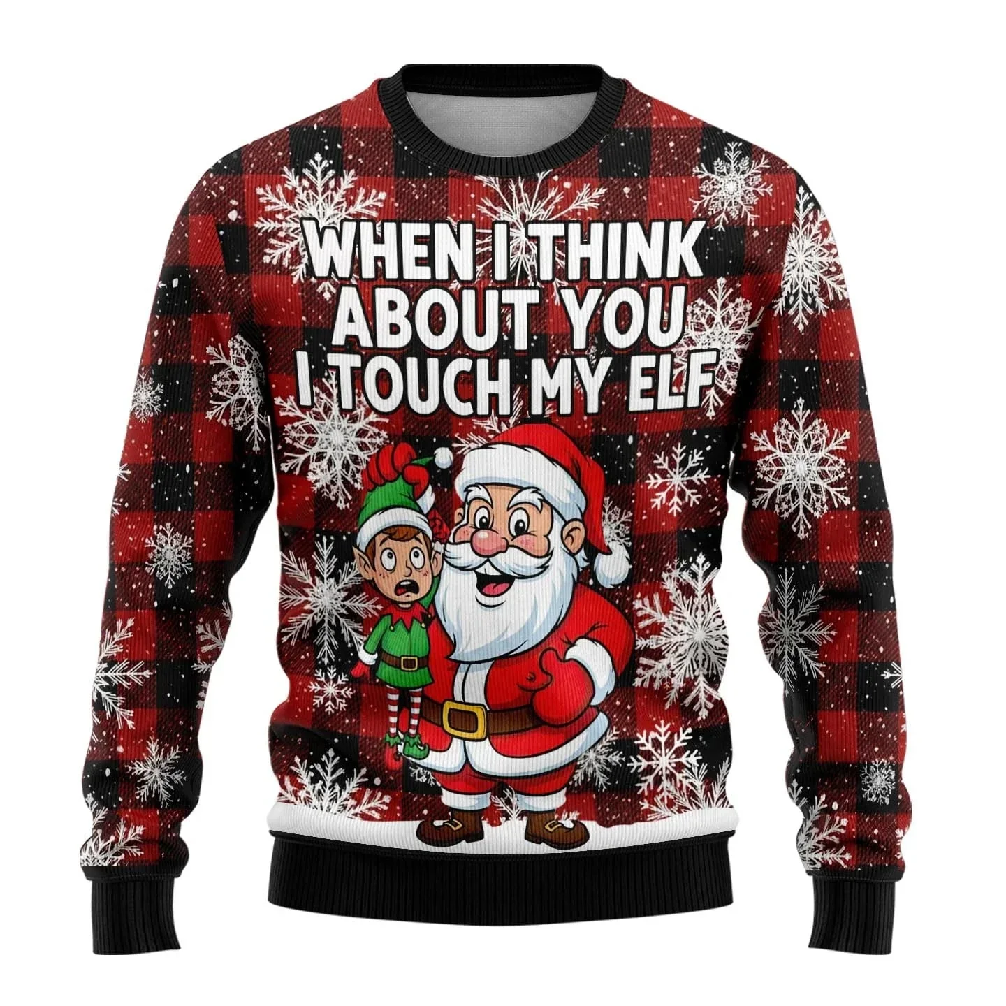LevinĀ® | Menās Knitted Chrisas Jumper With Santa Print - Image 7