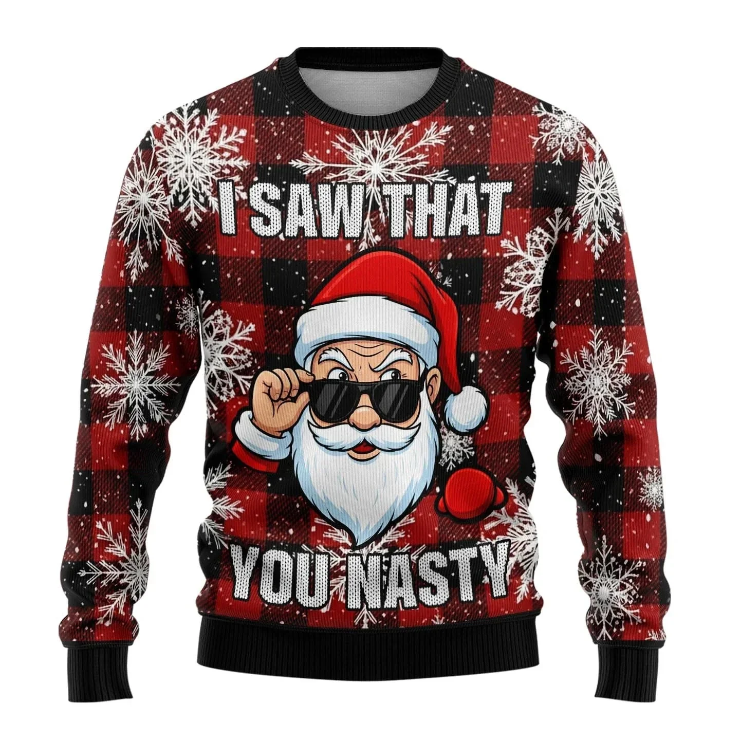 LevinĀ® | Menās Knitted Chrisas Jumper With Santa Print - Image 8