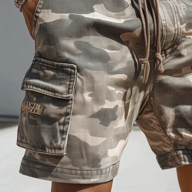 Liam | Men'S Summer Camouflage Elastic Lace-Up Cargo Shorts - Image 3