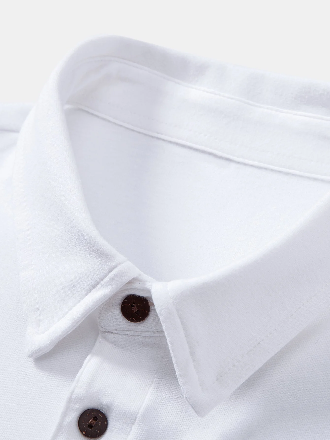 Liam | Solid Long Sleeve Cotton Polo Shirt - Image 6