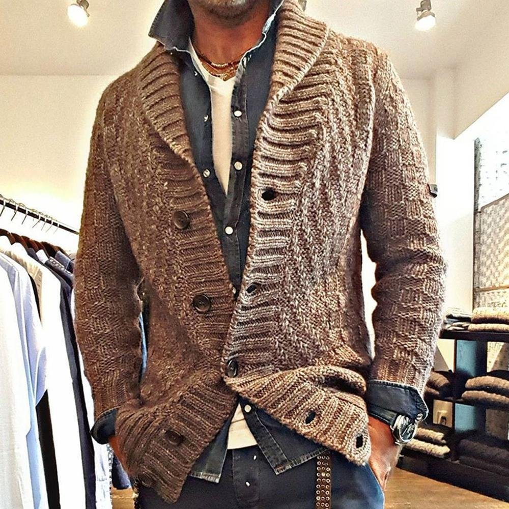 Lian | Vintage knitted cardigan with lapels - Image 2