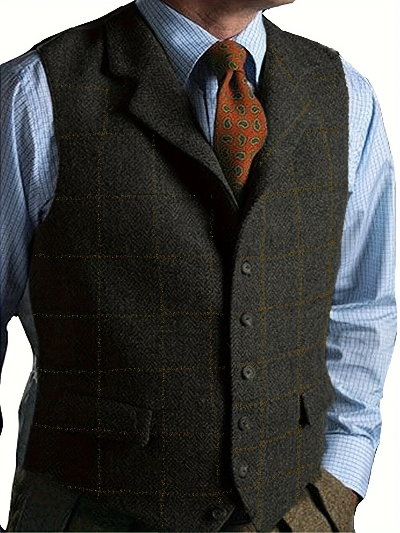 Liberato® | Check Patterns Wool Waistcoat - Image 11
