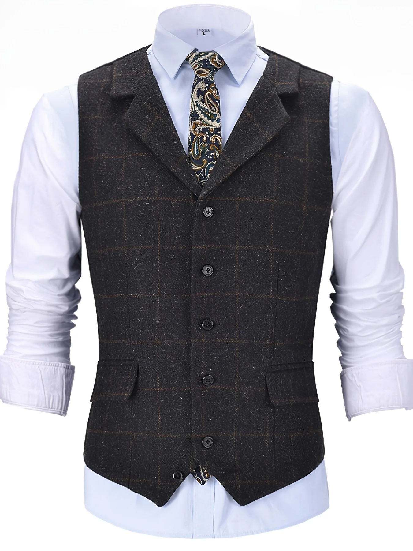 Liberato® | Check Patterns Wool Waistcoat - Image 12