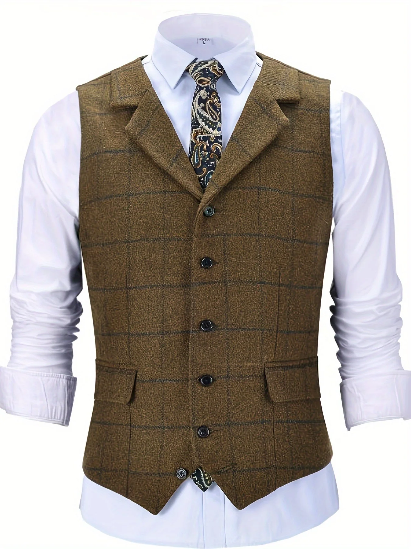Liberato® | Check Patterns Wool Waistcoat - Image 16