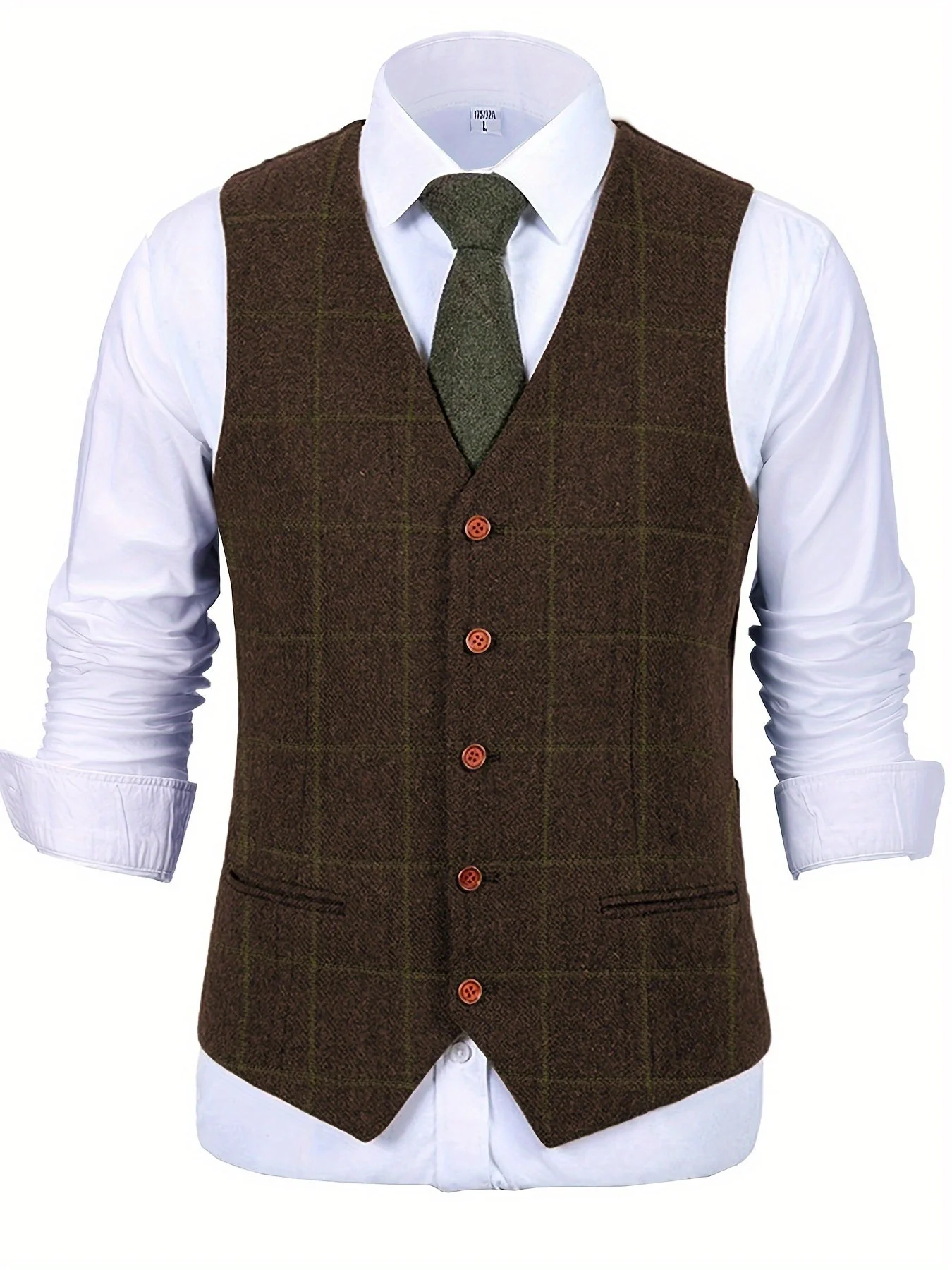 Liberato® | Check Patterns Wool Waistcoat - Image 18