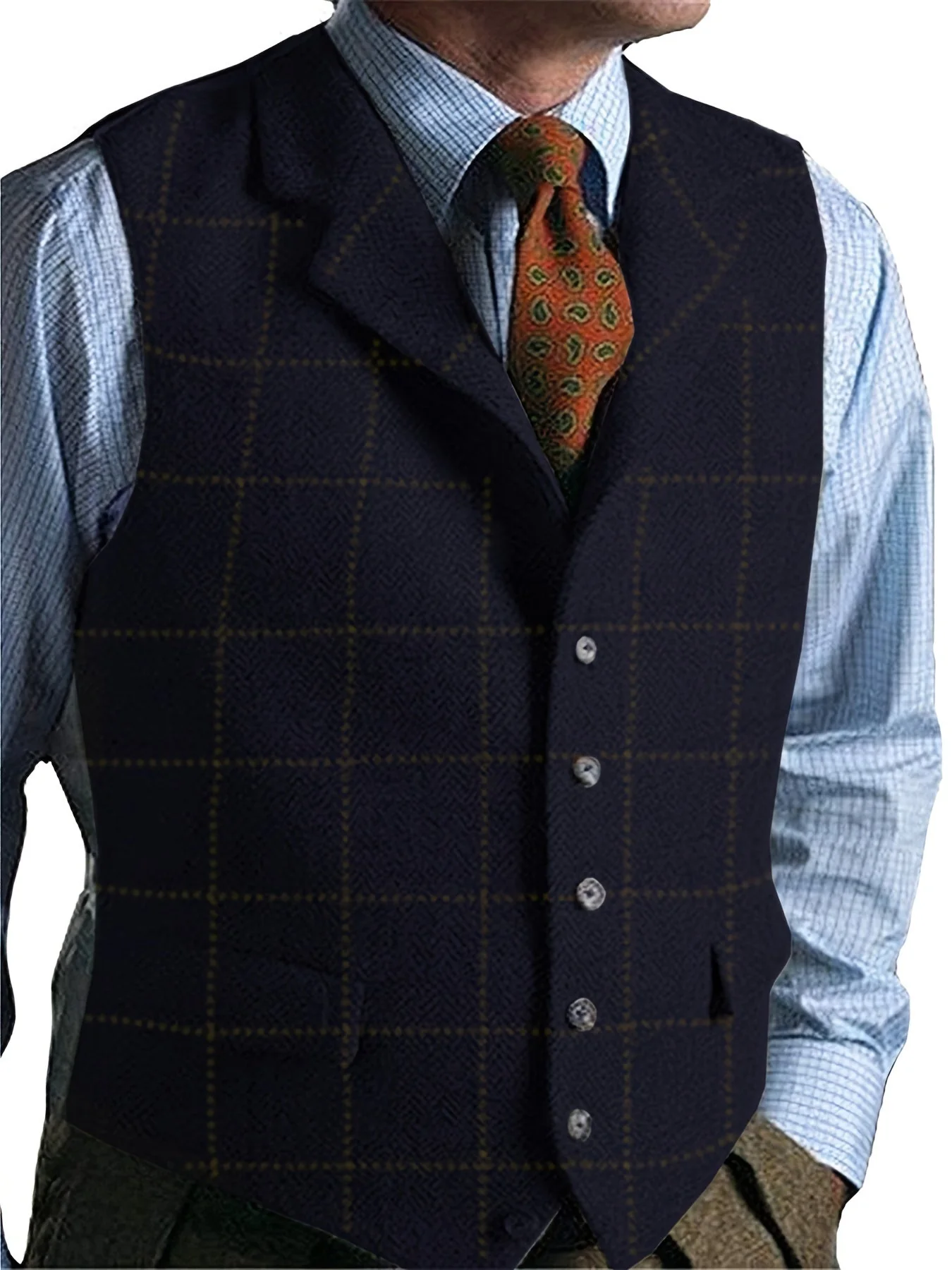 Liberato® | Check Patterns Wool Waistcoat - Image 2