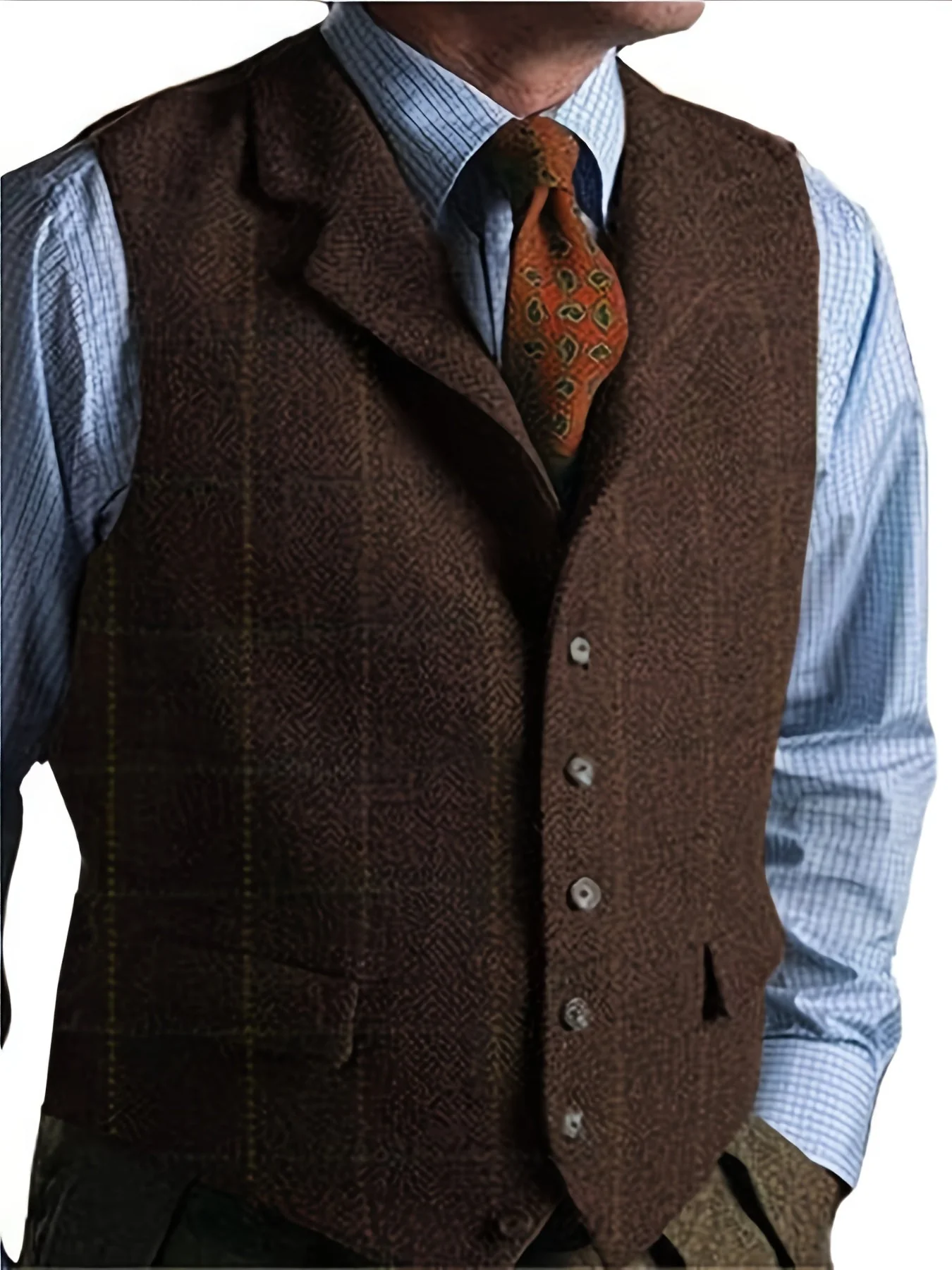 Liberato® | Check Patterns Wool Waistcoat - Image 21
