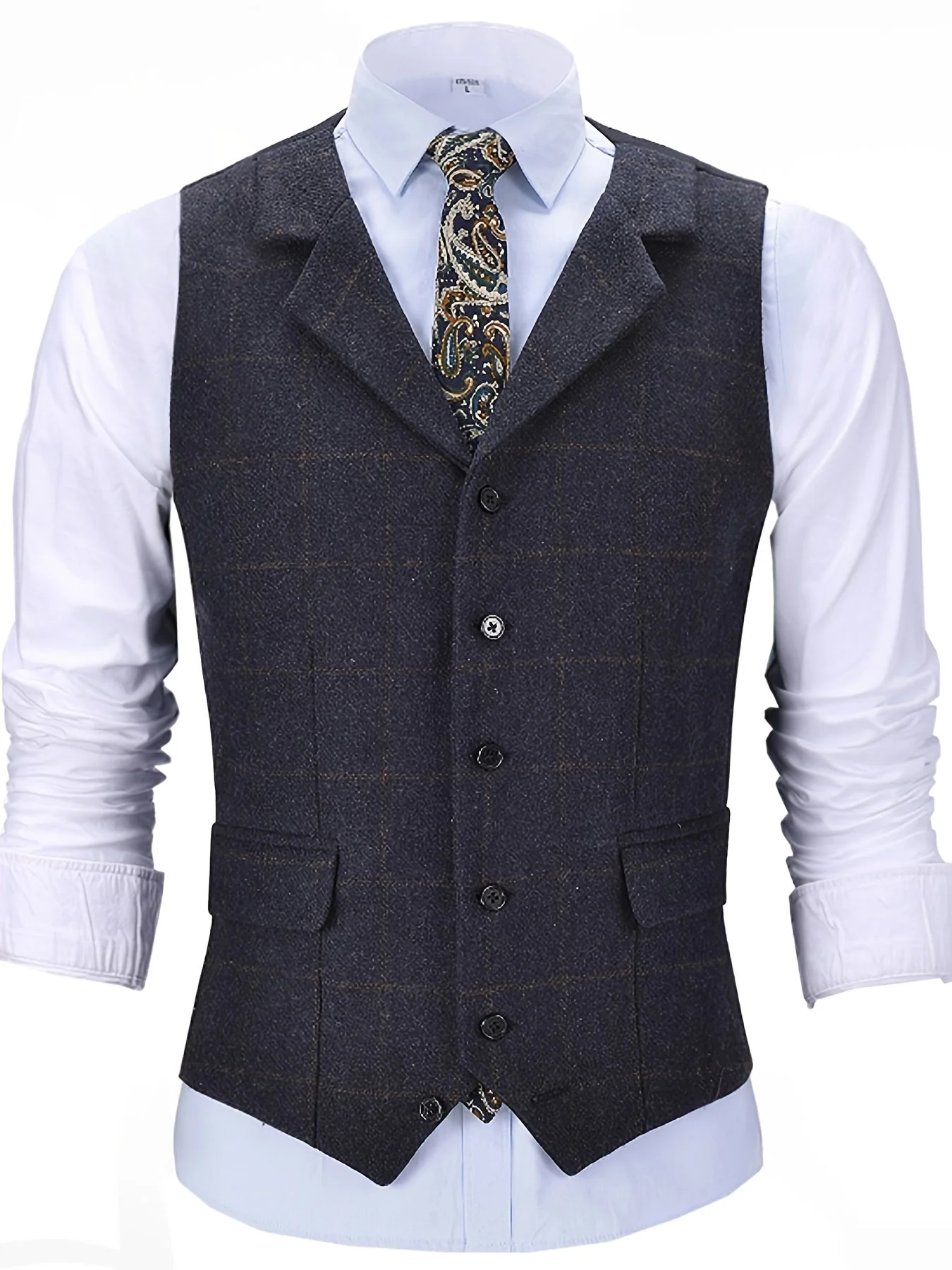 Liberato® | Check Patterns Wool Waistcoat - Image 3