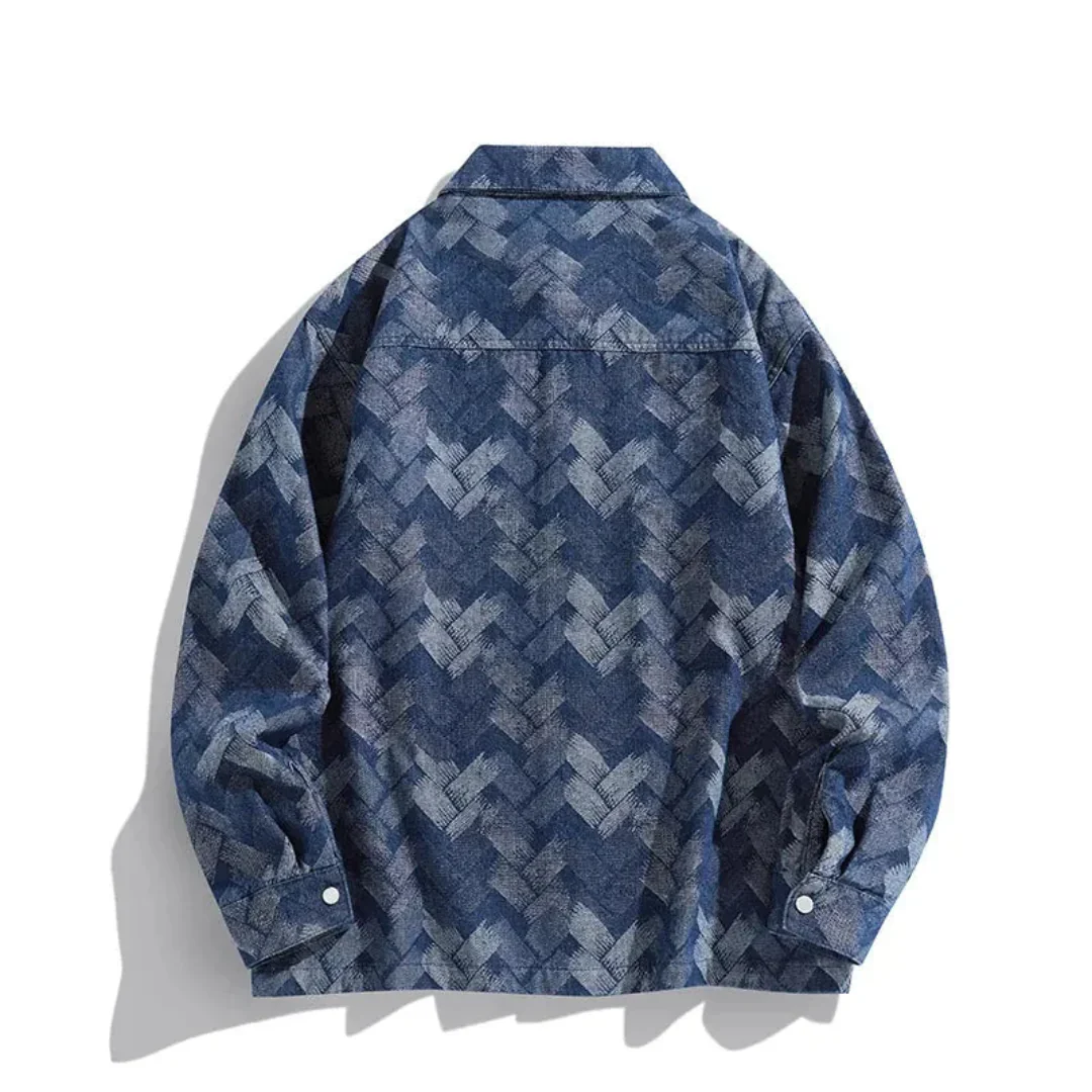 Liborio | Rain Patterned Denim Jacket - Image 3