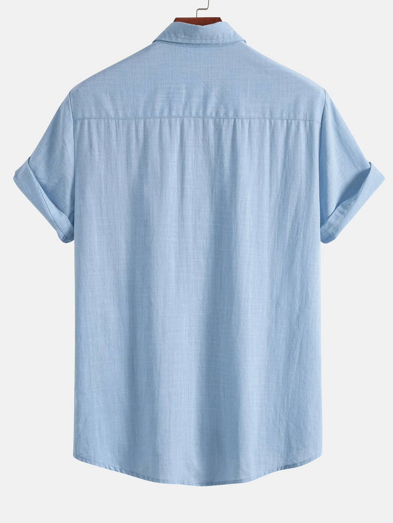 Licio® | Poker Print Linen Look Contrast Button Up Shirt - Image 6