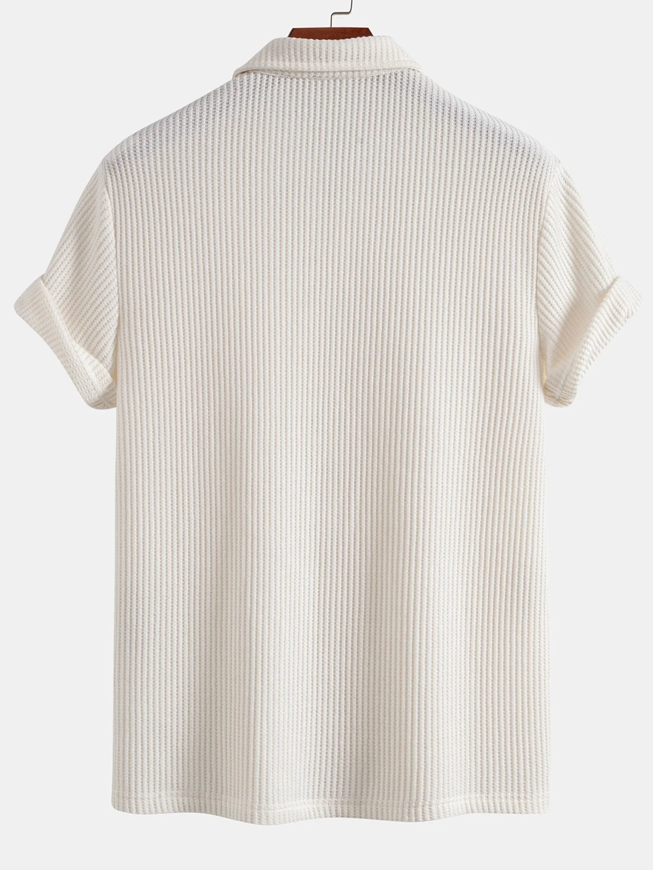 Liduvino® | Short Sleeved Waffle V-Neck Polo - Image 2