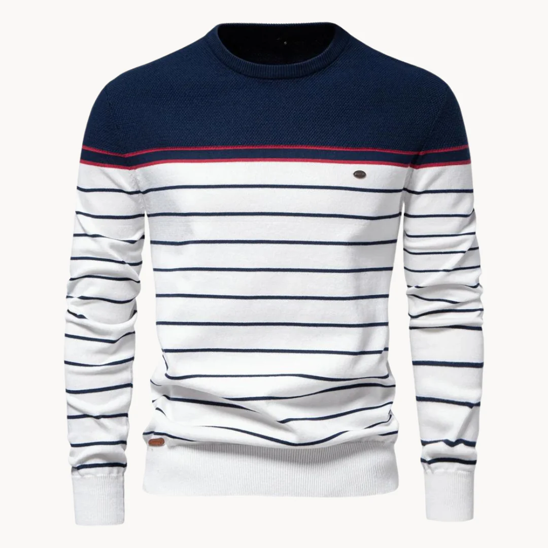 Lindel® | Striped Cotton Sweater - Image 2