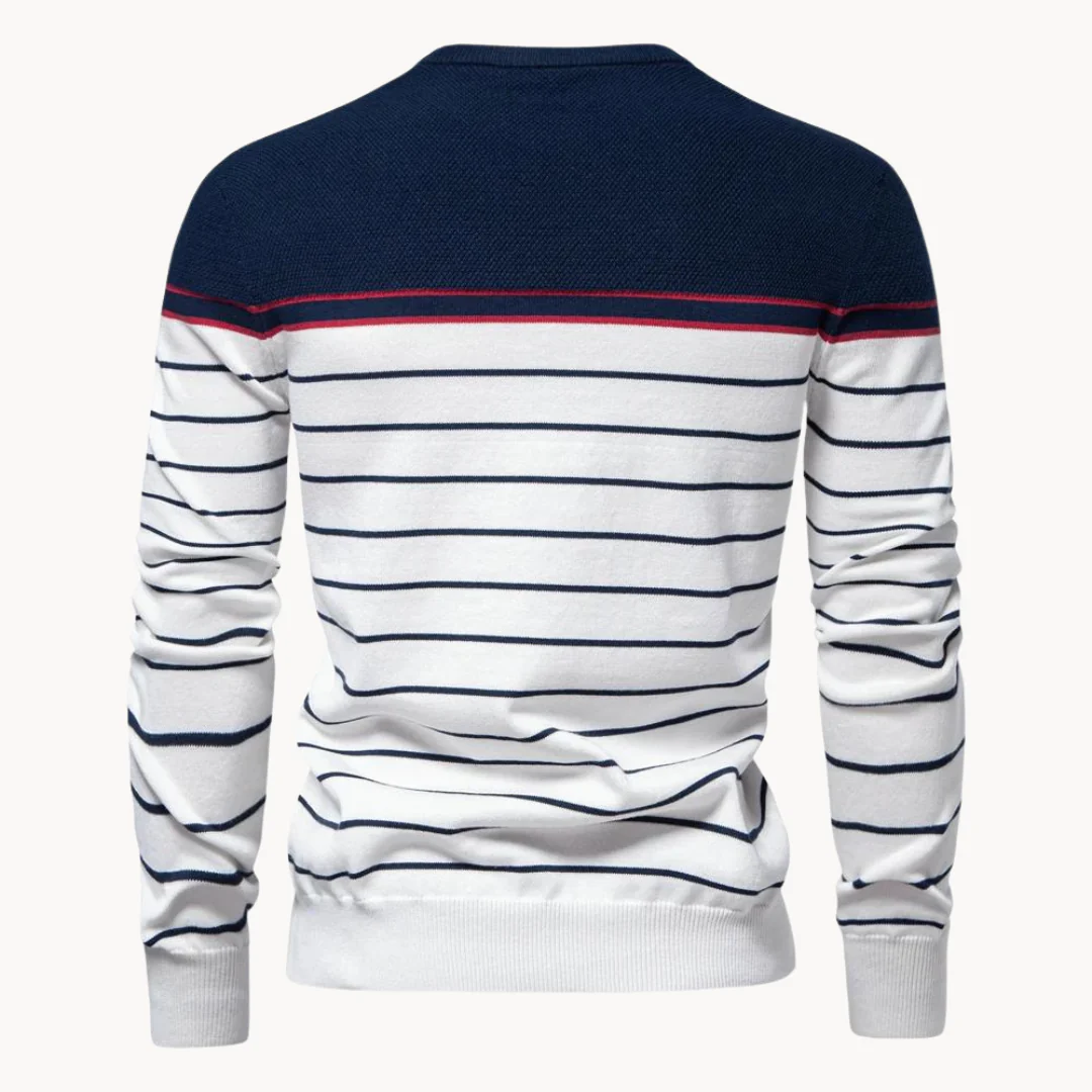 Lindel® | Striped Cotton Sweater - Image 3
