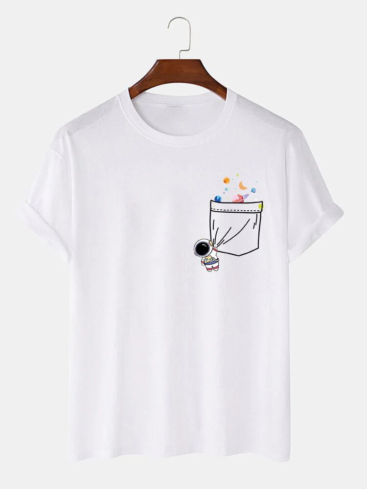 Lino® | Astronaut Space Pocket Print T-Shirt - Image 3