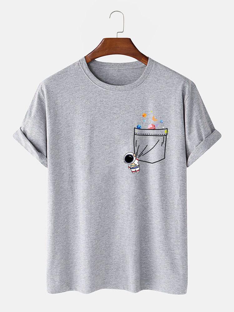 Lino® | Astronaut Space Pocket Print T-Shirt - Image 9