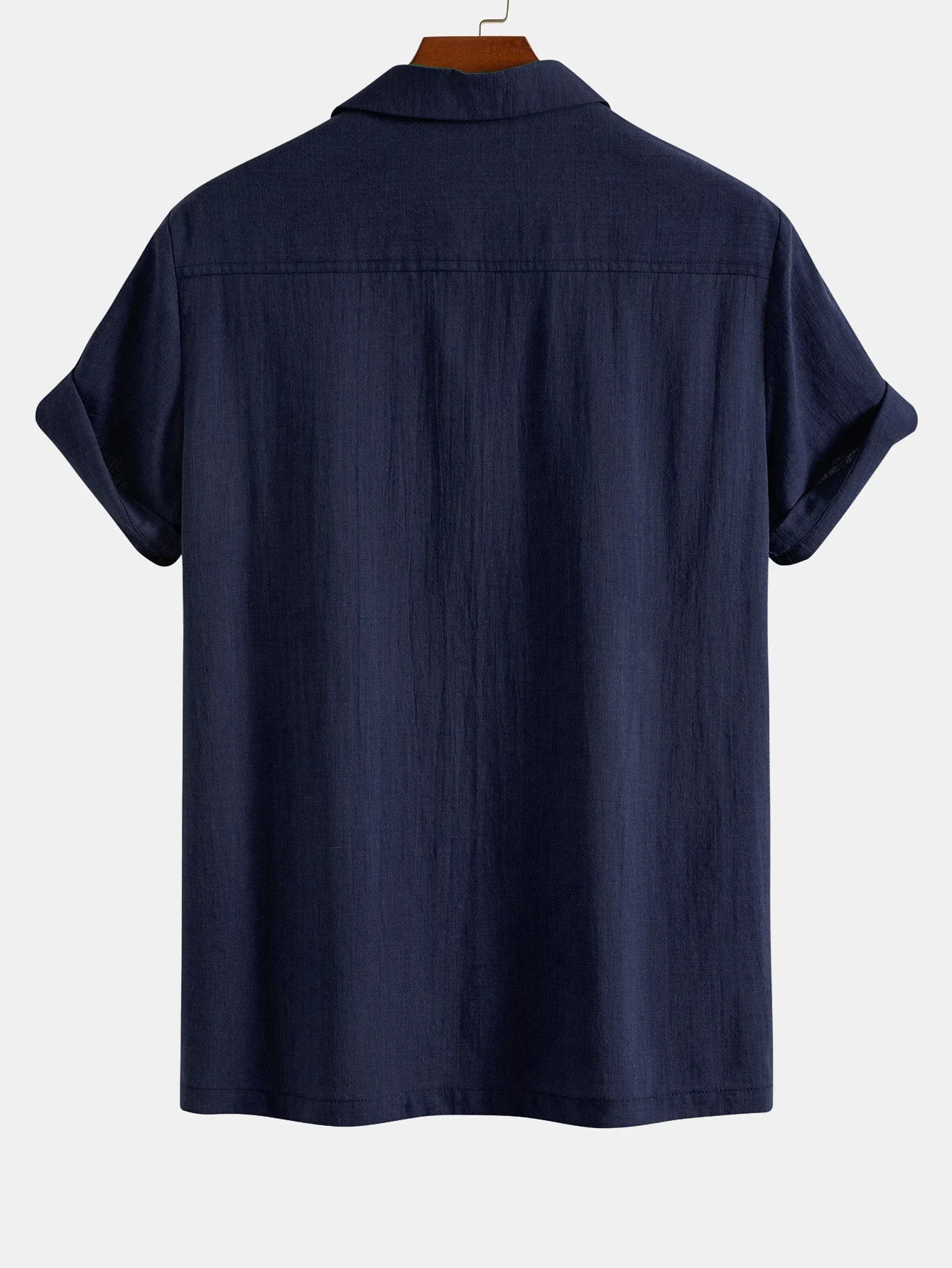 Lino® | Linen Look Patchwork Bowling Shirt - Image 4