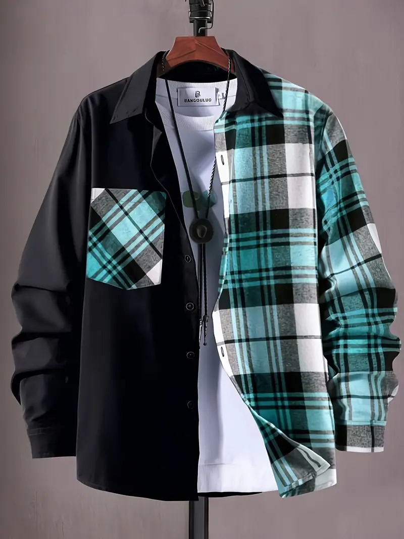 Lisandro® | Checked, Casual Long-Sleeved Overshirt - Image 11