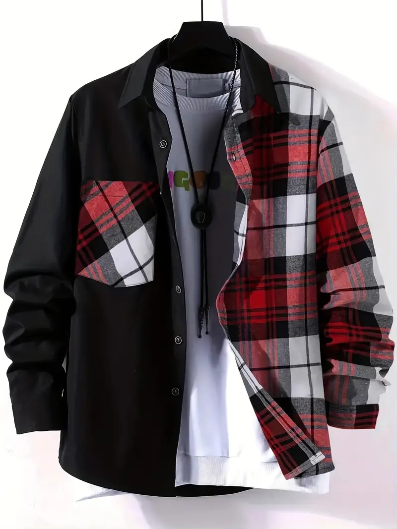 Lisandro® | Checked, Casual Long-Sleeved Overshirt - Image 12