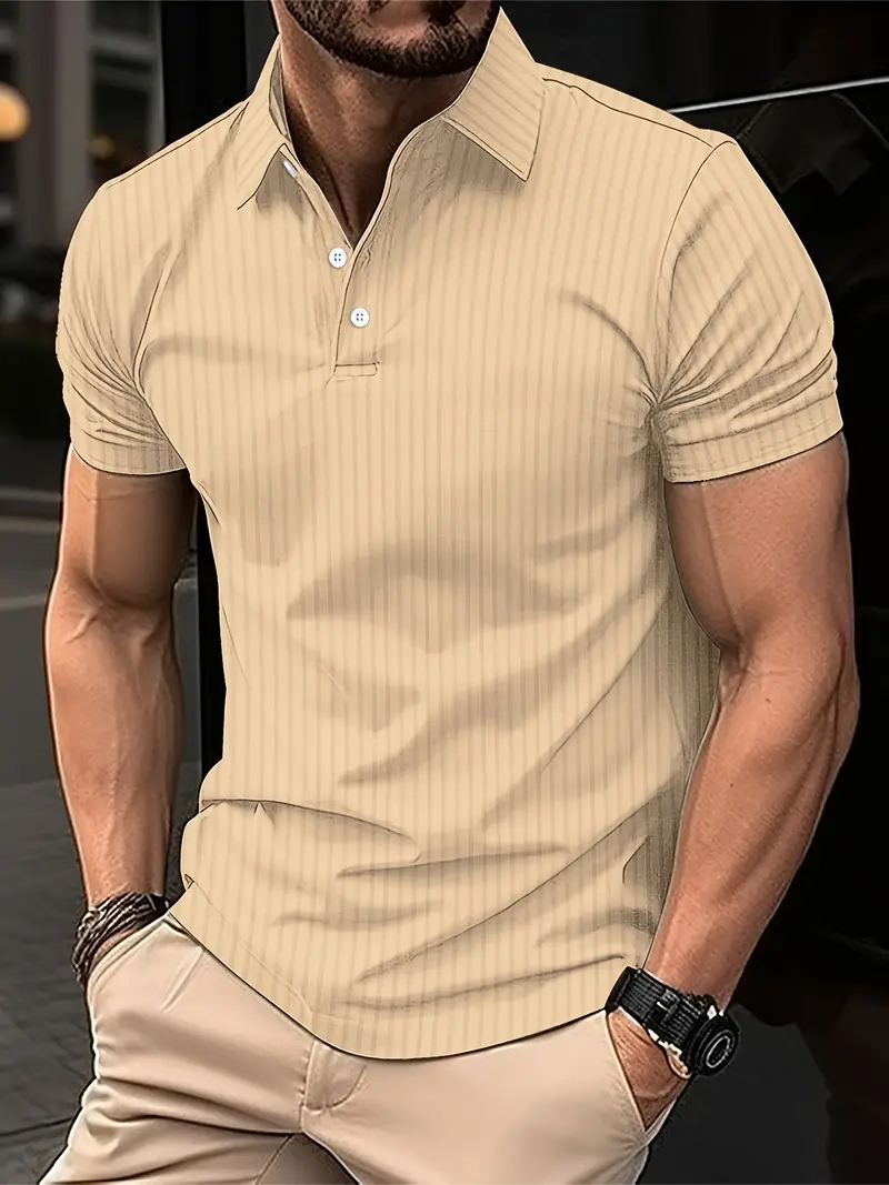 Livia® | Casual Ribbed Short Sleeve Shirt For Men - Image 4