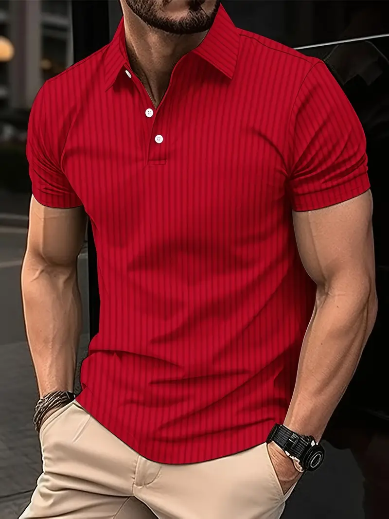 Livia® | Casual Ribbed Short Sleeve Shirt For Men - Image 5