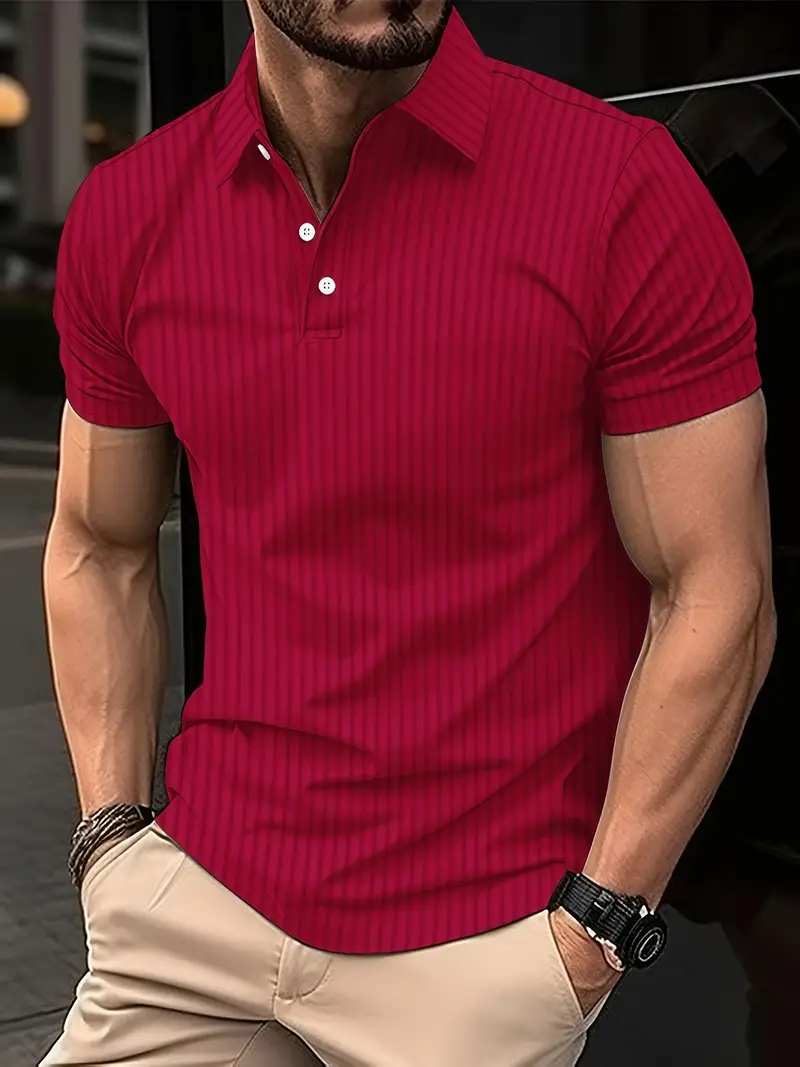 Livia® | Casual Ribbed Short Sleeve Shirt For Men - Image 6