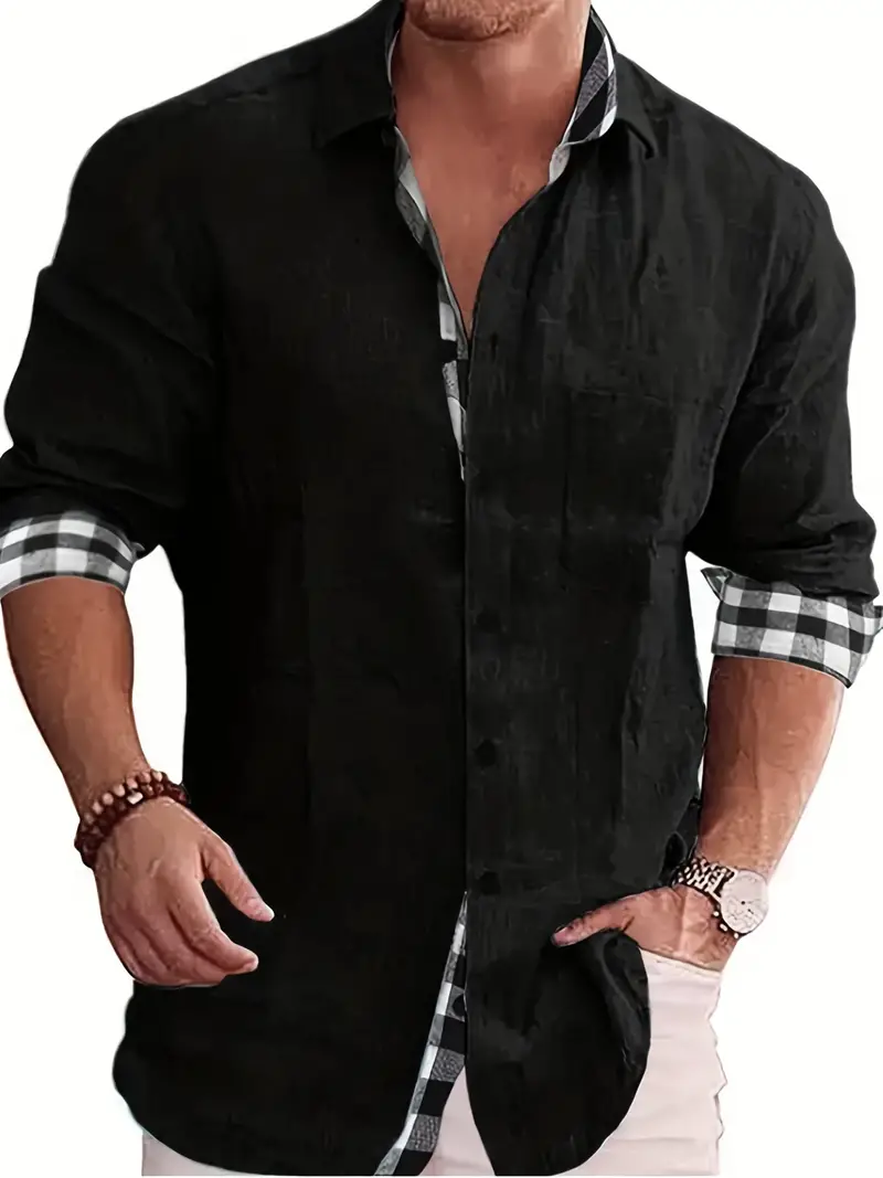 Liz® | Long Sleeve Shirt With Checked Pattern For Men - Image 2